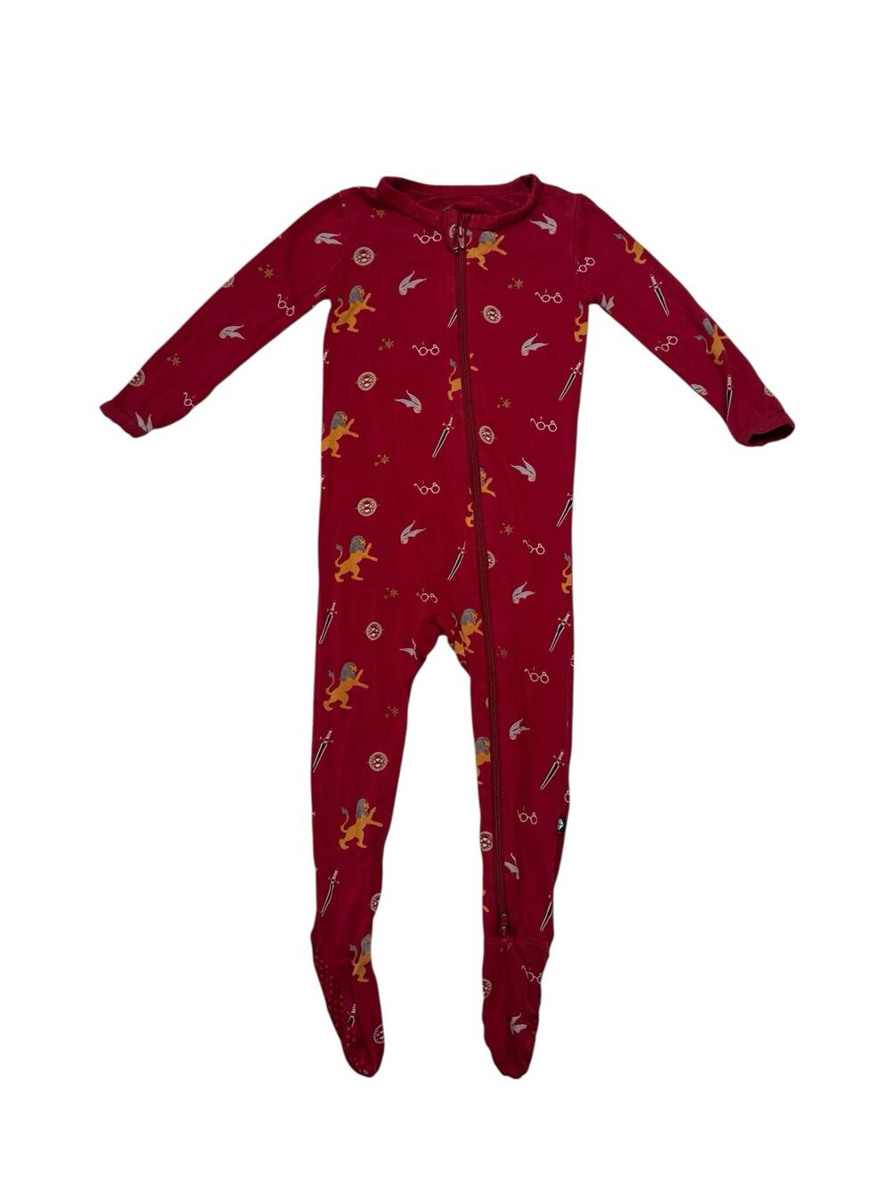 KYTE BABY Harry Potter Zippered Footie Pajama Size 18-24 Months Red Print Unisex